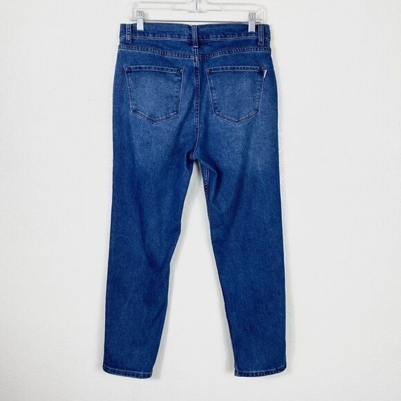 Luna Nora Medium Wash Denim Pleat Front High Rise Mom Jeans - Picture 3 of 5